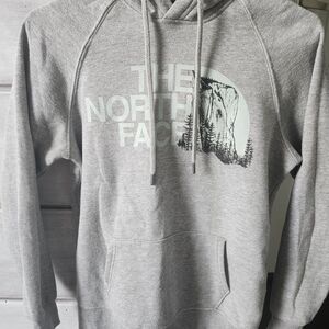 The North Face Light Gray Logo Pullover Hoodie